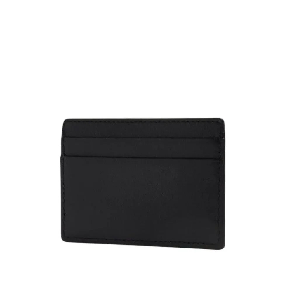 NIB Versace Medusa Silver Biggie Black Leather Credit Card Holder
